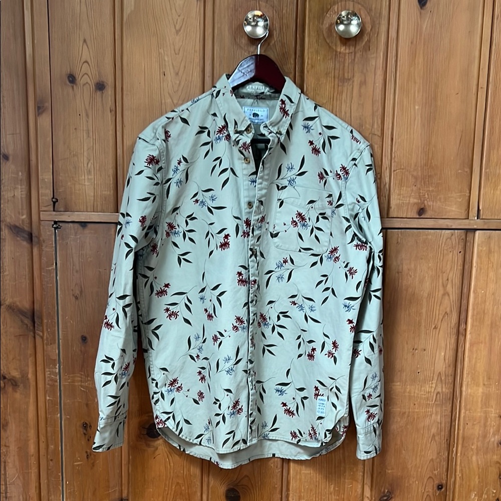 Penfield Cream and Red Casual Button Down Shirt